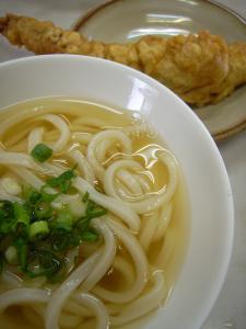 松岡:かけうどん+ゲソ天