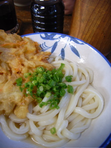 大島製麺：かけ＋かき揚げ