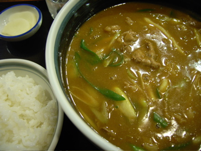 な也：カレーうどん＋白ごはん