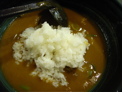 な也：カレーうどん＋白ごはん